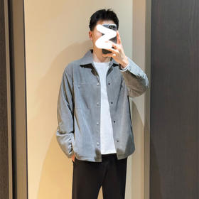 2025高端迪家春季男装灯芯绒翻领衬衫工装夹克休闲男士外套！