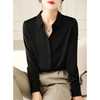 仿丝缎面衬衫 | 莎岚伊陌 女士春秋款翻领正肩显瘦质感职业暗扣上衣 商品缩略图10