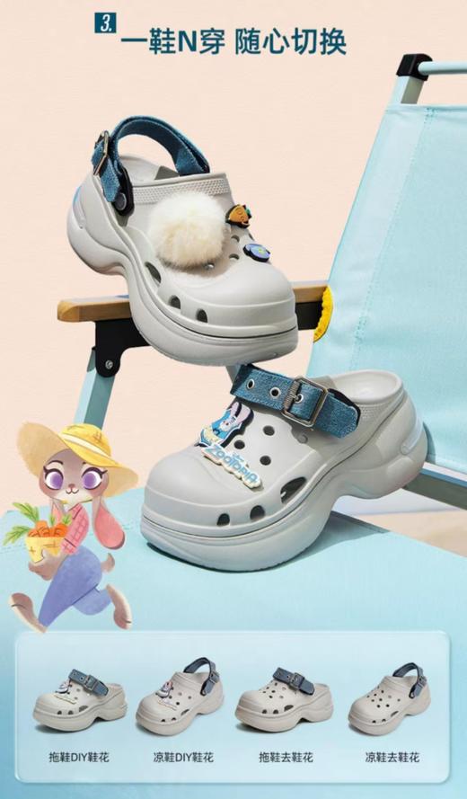 TEENMIX天美意2025夏新厚底休闲踩屎感洞洞鞋疯狂动物城联名洞洞鞋 商品图1