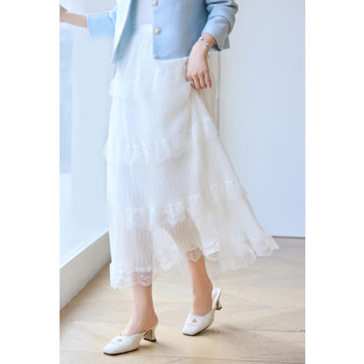 VICTORIA&VERA春季“峦”系列可爱甜美风多层蛋糕松紧腰蕾丝松紧腰半身裙 商品图6