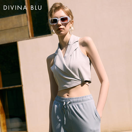 DIVINA BLU 东京系列 迪唯纳西装领绑带外搭100 商品图0