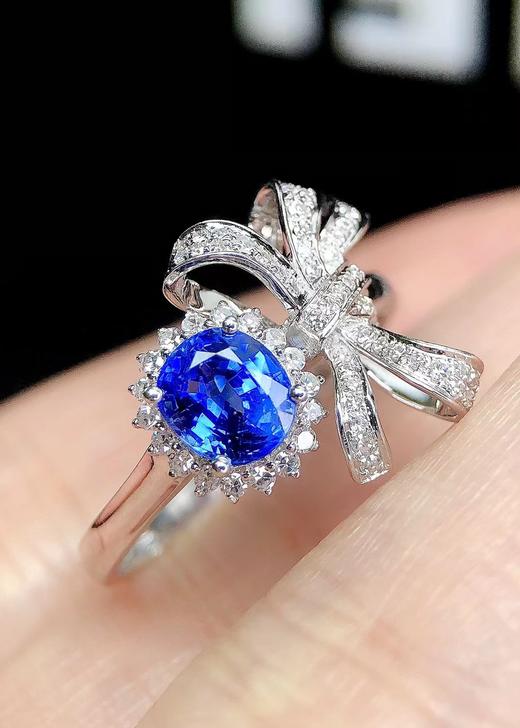 1.26ct刻面蓝宝石戒指 商品图0