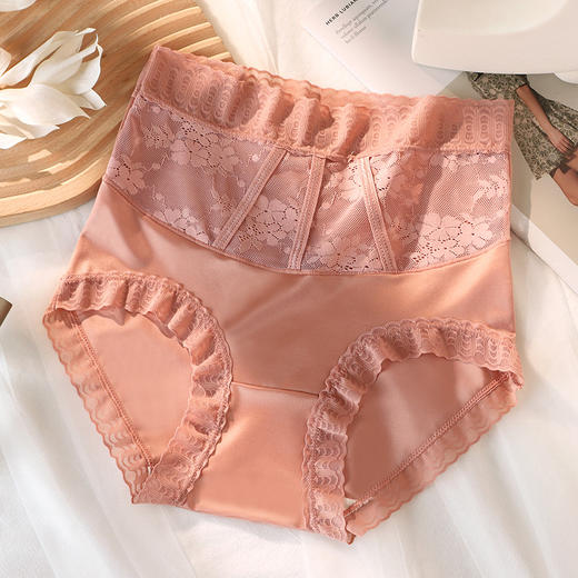 雀说 【6条】加大码80-200斤蕾丝高腰提臀收腹薄款女士内裤  8826 商品图6