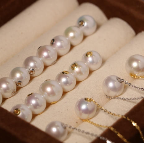 转运珠·路路通 能量up 10-11mm ji强光 基本无暇 正圆 18k金贴片 纯银链附赠 或加650元te价得纯18k链 商品图3