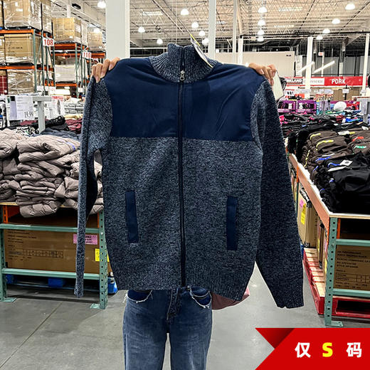 IZOD/伊佐德 男士拼接全拉链开衫立领加绒保暖休闲运动针织夹克 商品图0