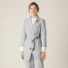 famecoco范可儿外套女春秋款高级感设计感英伦风格子西装气质时尚