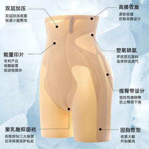 【穿出漫画腰❗️冰丝塑绷带五合一】1件=收腹裤+提臀裤+内裤+安全裤+收胯带！7A整件女防走光夏季薄款高弹无痕不卷边打底平角裤 商品图1