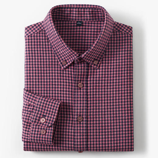 【100棉】罗蒙男士长袖衬衫多色可选百搭经典细格时尚休闲通勤男舒适衬衣 商品图2