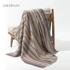 青海手工氆氇撞色竖纹披肩SJF96P858N