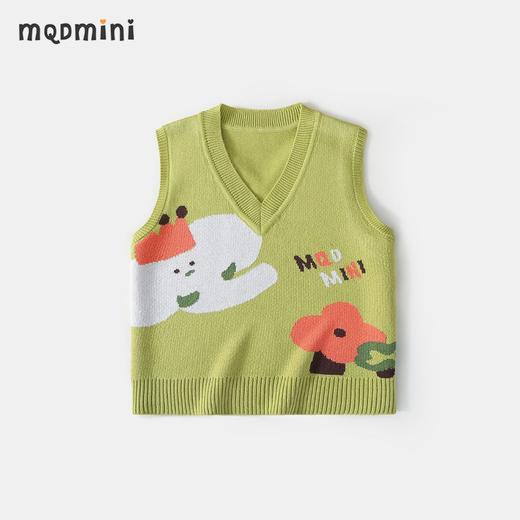 【男女同款】【90-140】【MQDmini】男女童春秋毛衫儿童坎肩V领上衣 商品图1