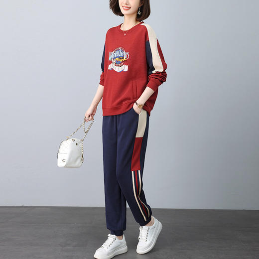 丁摩 卫衣套装女新款春秋款时尚洋气爆款中年妈妈运动休闲两件套潮5ZF-1312 商品图3