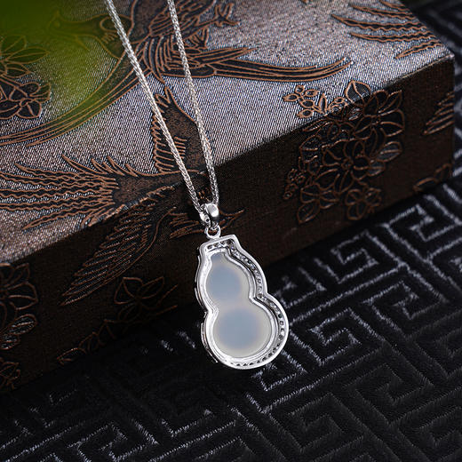 子佩集S925银【福禄万全】套链【TL014834】纯银白玉髓葫芦项链2502 商品图3