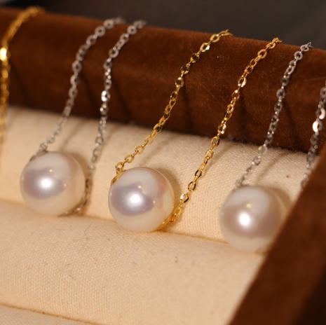 转运珠·路路通 能量up 10-11mm ji强光 基本无暇 正圆 18k金贴片 纯银链附赠 或加650元te价得纯18k链 商品图0