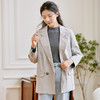 famecoco范可儿全棉西装外套秋季女士两粒扣宽松休闲通勤西服D221AW300 商品缩略图1