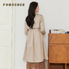 Famecoco风衣外套棉质长款双排扣高腰西装领收腰女春款FAB6AT001 商品缩略图4