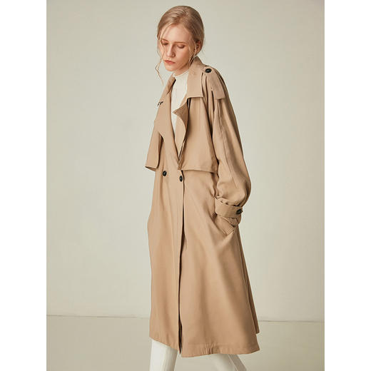 famecoco范可儿大翻领风衣女春秋专柜休闲高端气质外套F181AA151 商品图2