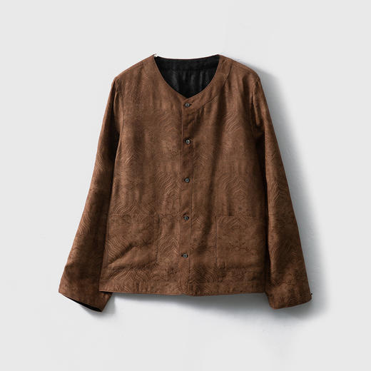 丁摩 双面穿 桑蚕丝真丝香云纱海浪纹开衫外包扣嵌绳秋季新款外套5ZF-050 商品图3