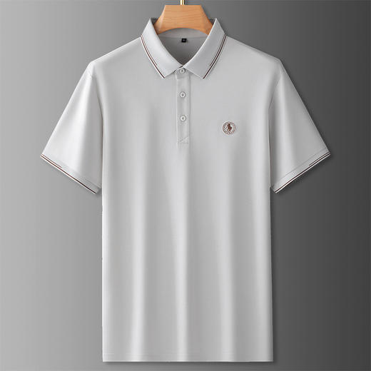 【桑蚕丝】【DDS】大依优型大码短袖POLO衫高端醋酸半袖体恤男加大码夏季薄款上衣胖子轻奢桑蚕 商品图2