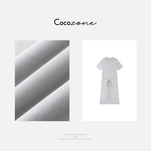 COCO ZONE 25新款高级感简约百搭圆领连衣裙CD2A0327 商品图2