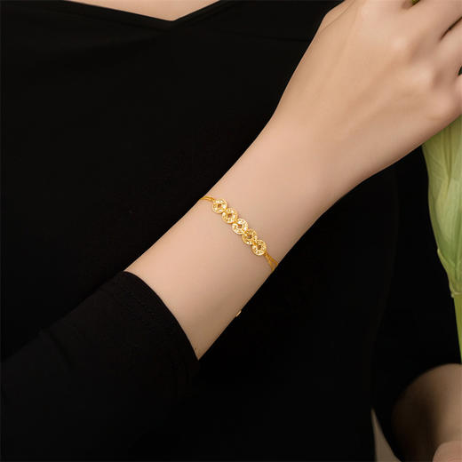 【新品首发】足金五帝币手链 五帝钱财源滚滚黄金钱币手链【按克计价黄金1】MEMORA诗普琳GB302402（线上专供） 商品图3