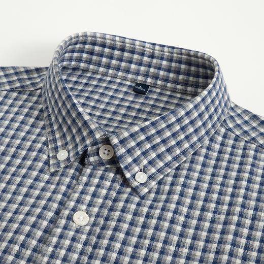 【100棉】罗蒙男士经典格子长袖衬衫百搭舒适休闲通勤上班男衬衫 商品图3
