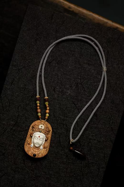 老山檀香·鹿角【观音】吊坠 商品图2