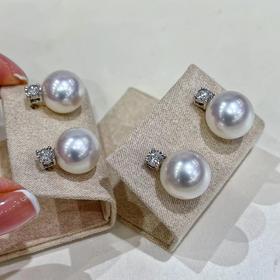 9mm-10mm akoya耳钉