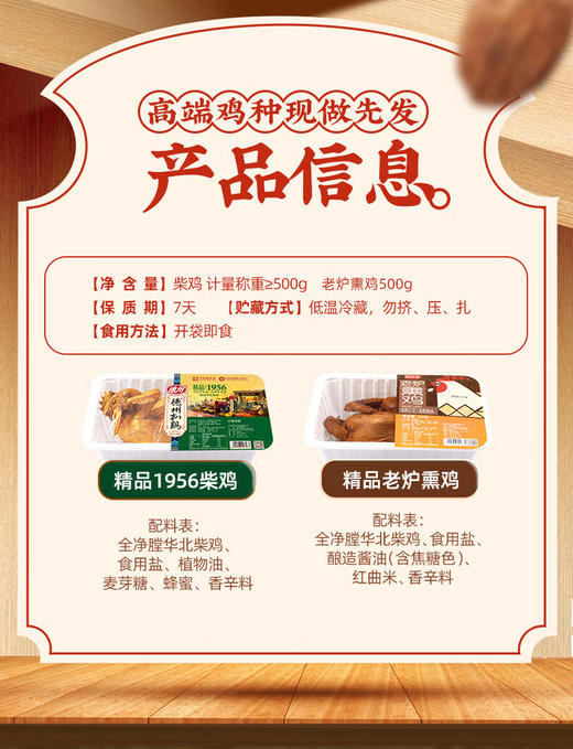 【德州扒鸡】德州扒鸡1956华北柴鸡500g/只五香/熏香任选 单只/2只装 顺丰包邮 不接受7天无理由退货拒收 商品图11