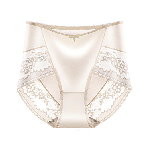 【法式风❗️轻奢绸缎美臀裤】轻盈收腹，性感收拢腰腹线，轻透蕾丝搭配滑触感面料，轻轻包裹无束缚感！中腰缎面内裤女镂空刺绣透明网纱包臀桑蚕丝抑jun裆短裤头 商品图6