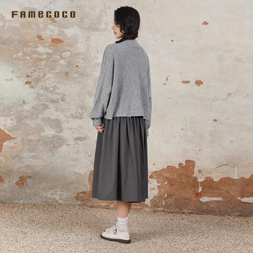 Famecoco范可儿半身裙纯棉腰边设计感刺绣FAB6HA013 商品图3