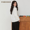 Famecoco范可儿衬衫棉质花边领系带纯色开身衬衣内搭女装春秋款 商品缩略图2