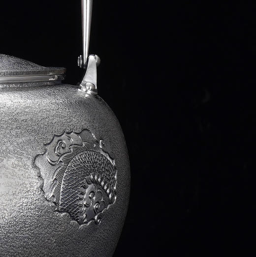 子佩集S990【蛟龙得水】提梁壶小茶壶公道杯摆件套装【MH007】【MH008】【MH009】纯银茶具原创作品2502 商品图4