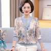 xx8177 2025新款春装长袖假两件薄款T恤上衣妈妈装春秋时尚国风打底小衫 商品缩略图1