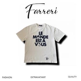 驴家 25ss地球标语 植绒印花短袖tee