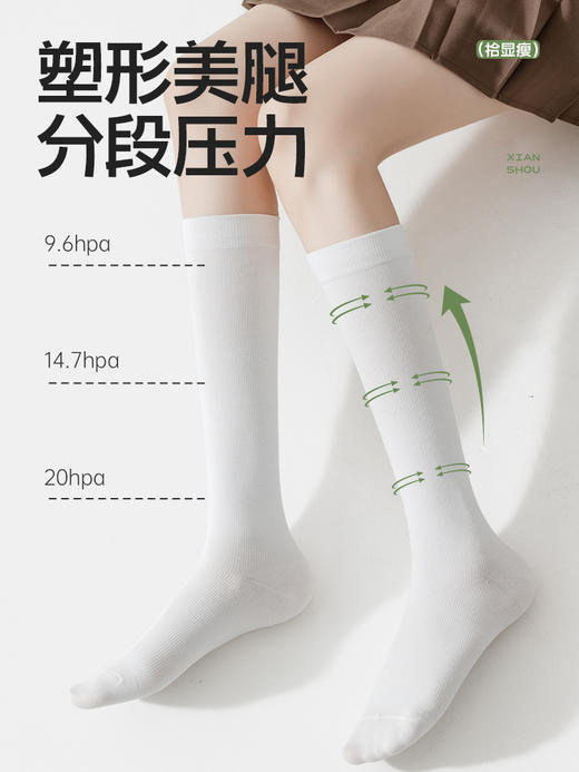 小粗腿有救啦~拾袜记「压力小腿袜」  美腿显瘦，弹性十足，修饰腿型，显高显瘦，经典百搭，质量超级好 商品图1