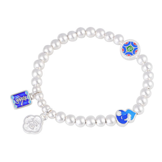 【眷恋福禄】足银磨砂银珠符牌葫芦烧蓝如意手链【SCH-CK40162-4】 商品图3