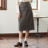 Famecoco范可儿半身裙A字纯棉松紧腰梨形通勤半裙F225HA016 商品缩略图0