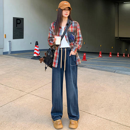 SIJJEYY 枝辑法式口袋直筒裤女 | 高腰版型、遮肉显瘦、时髦百搭、舒适好穿 商品图6