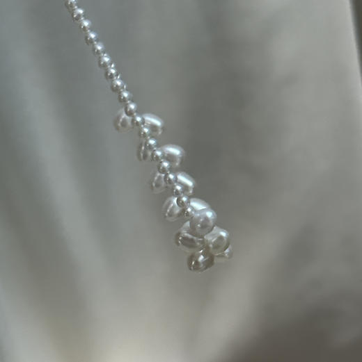 麦穗款项链 2.4-3.5mm小米珠 + 5-6mm水滴 强光精美淡水珍珠 商品图6