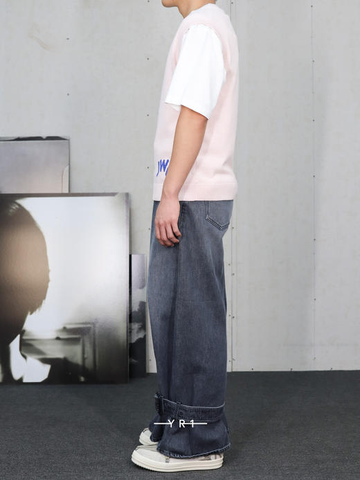 JW Anderson | 粉色“JWA”字母V领针织背心 商品图5