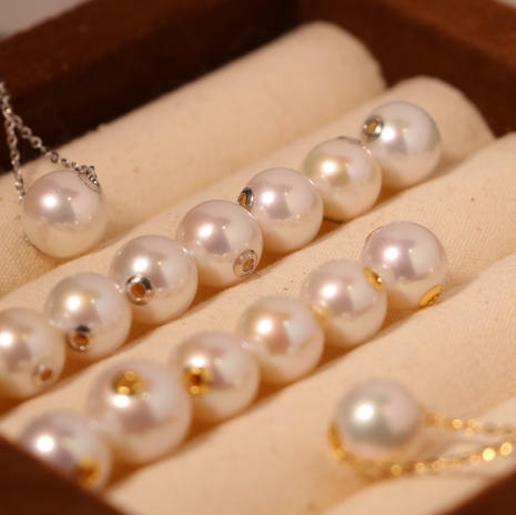 转运珠·路路通 能量up 10-11mm ji强光 基本无暇 正圆 18k金贴片 纯银链附赠 或加650元te价得纯18k链 商品图8