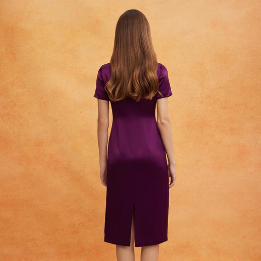 QF803斯尔丽2025新款喜妈妈商场同款礼服宴会大气高端烫钻修身连衣裙 商品图1