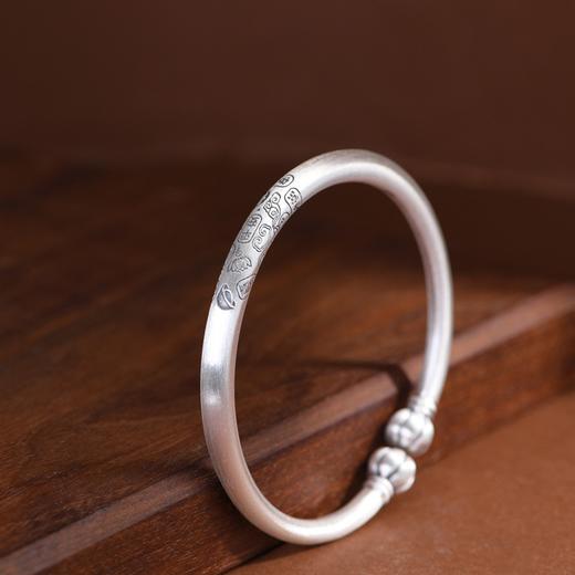 【喜乐吉言】99足银复古做旧磨砂南瓜珠福袋圆棍手镯【SCH-SZ0025-1-220】 商品图2