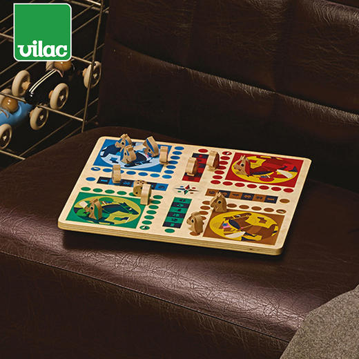 Vilac 多合一棋盘游戏 经典游戏 适合年龄4岁+ 综合益智 法国玩具 V7609 商品图5