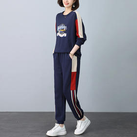 丁摩 卫衣套装女新款春秋款时尚洋气爆款中年妈妈运动休闲两件套潮5ZF-1312