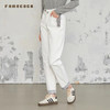 Famecoco商场同款刺绣拼接简约通勤纯棉直筒长裤春秋款FABGGA006 商品缩略图0
