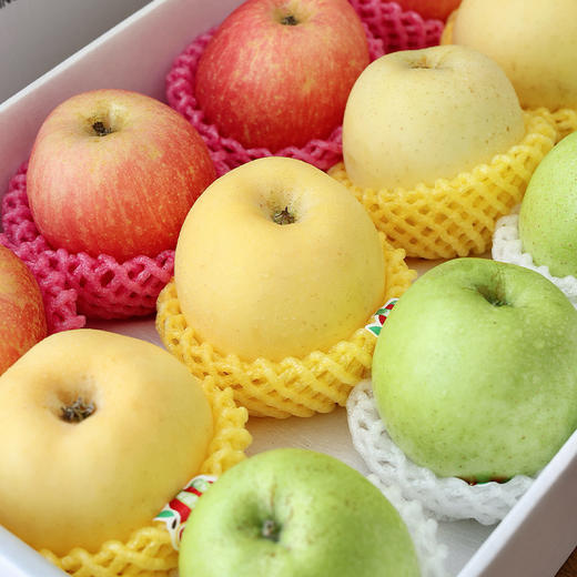 【送礼物 水果礼盒】高档水果 三拼苹果9枚礼盒装酥脆爽口 一次尝鲜 奶油富士+王林/正绿翠香+红富士 商品图6