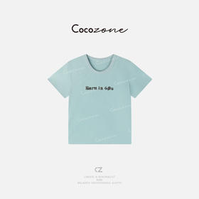 COCO ZONE 100棉新款字母印花显瘦圆领短袖T恤CD1A0188