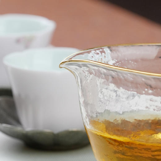 如影/随行玻璃公杯/描金 耐热玻璃锤纹肌理分茶器玻璃公杯茶海匀杯 商品图1