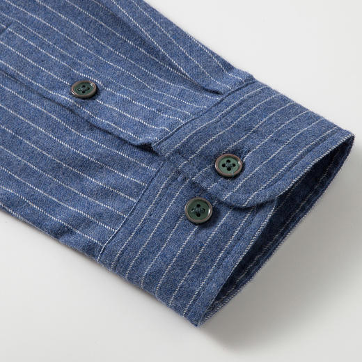 【100棉】罗蒙男士春秋全棉长袖衬衫舒适百搭细条纹休闲通勤衬衫男 商品图6